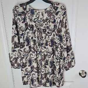 Black Rainn Multicolor Paisley Blouse Size XL